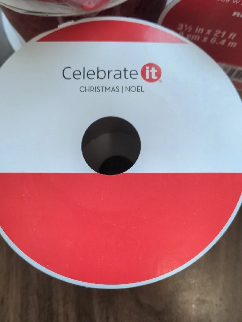 Celebrate It Red Sequin Wired Ribbon Bundle Of 4